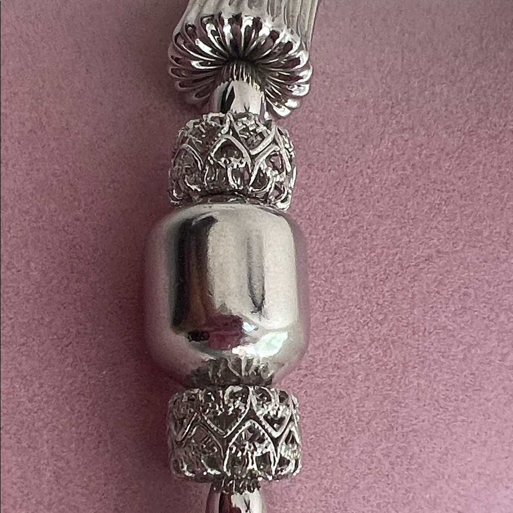 Monet Silver Textured Bead Choker Necklace - Picture 5 of 6